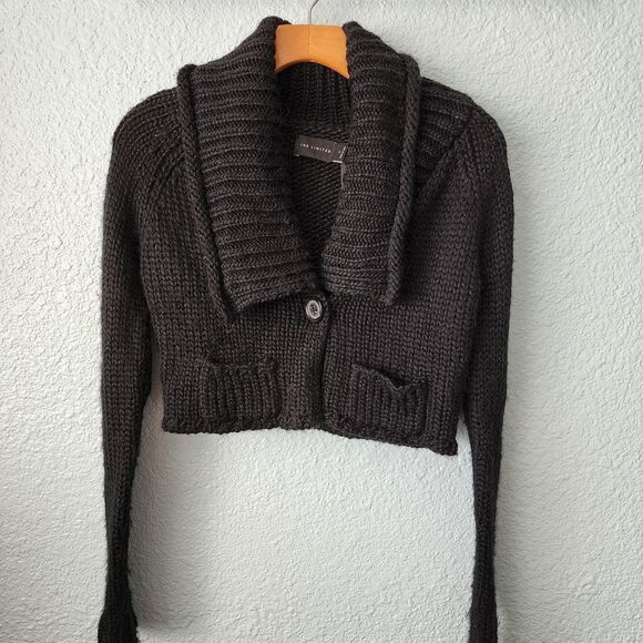 The Limited alpaca and wool blend cropped cardigan sweater - Picture 1 of 10
